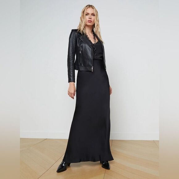 L’AGENCE Jacket black Leather studded Moto Biker Jacket NWT XS - Picture 12 of 12